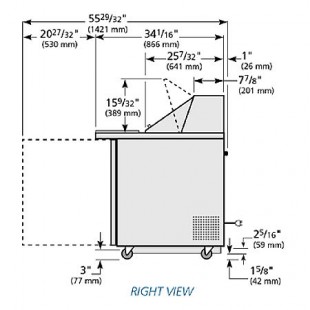 True Refrigeration TSSU-27-12M-C-ADA-HC 27 Inch Refrigerated Counter 1 Section with Production Changes