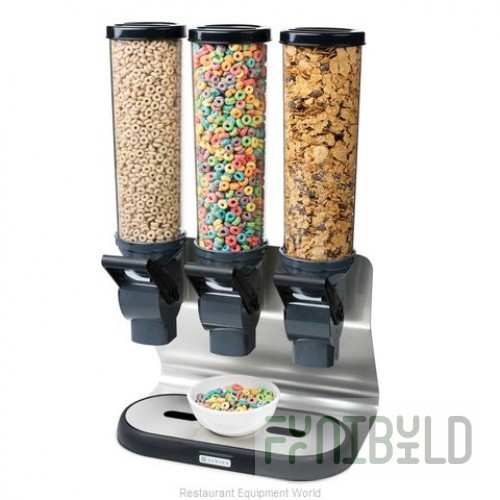 Server Products 88920 15 Inch Triple Dry Cereal Dispenser Stainless Steel with Clear Hoppers