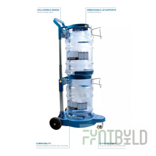 San Jamar SICART61 2 Totes 5 Gallons Ice Capacity Cart NSF Approved and Collapsible