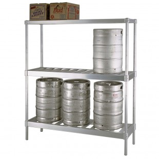 New Age NS475 Keg Rack 72 Inch (8) 1/2 Barrel Capacity Aluminum Storage