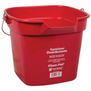 San Jamar KP320RD 10 Qt Bucket Plastic Dishwasher Safe Red Ergonomic Handle San Jamar KP320RD 10 Qt Bucket Plastic Dishwasher Safe Red Ergonomic Handle