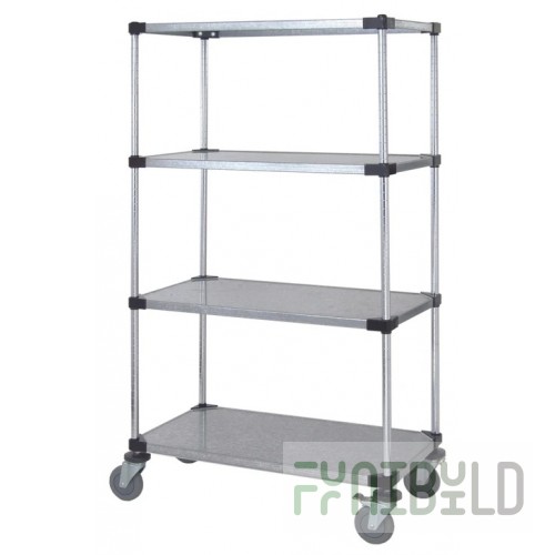 Quantum M2448SG46-CC 48 Inch Mobile Enclosure Cart with 4 Solid Shelves