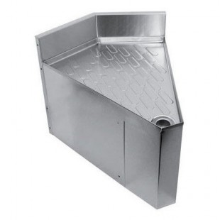 Glastender C-CIWB-45 23 Inch Stainless Steel Underbar Inside Wedge Drainboard with Backsplash