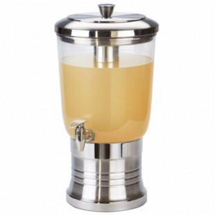 Cal Mil 22003-3-55 3 Gallon Round Beverage Dispenser with Ice Chamber Stainless Steel