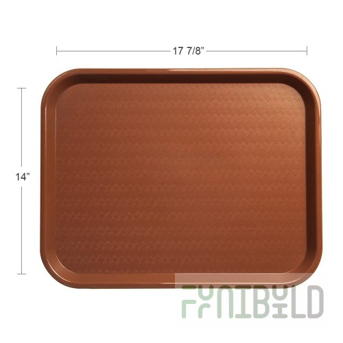 Carlisle CT141831 14 Inch Rectangular Café Tray with Drying and Stacking Lugs Brown Polypropylene
