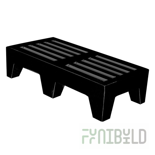 Winholt DPLSQ-3-1222-BK 22 Inch Perforated Dunnage Rack Plastic Black