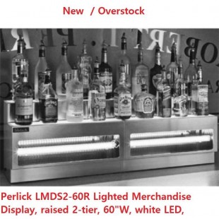 Perlick LMDS2-60R 60 Inch Lighted Merchandise Display 2-Tier Countertop Stainless Steel with White LED