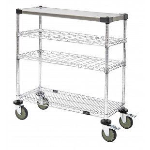 Quantum WRC-1448WSC 48 Inch Wine Display Worktable Cart with Cradle and Wire Shelves
