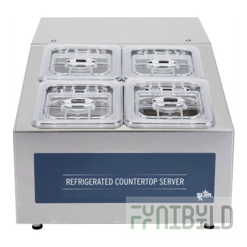 Star RCR-4 15 Inch Refrigerated Countertop Server with 4 Pan Stainless Steel