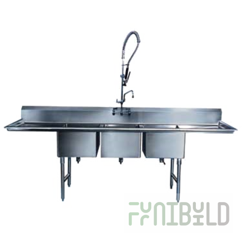 Winholt WS3T19282D18 Sink 19 Inch with Left and Right-hand Drainboards