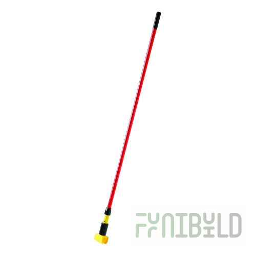 Rubbermaid FGH24600RD00 60 Inch Wet Mop Handle with Yellow Plastic Head Fiberglass