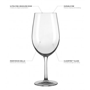 Libbey 9234 22 Oz Wine Glass HD2 Rim Dishwasher Safe ClearFire Glass