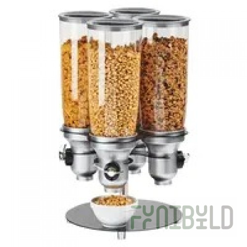 Cal Mil 3619-4-13FF 15 Inch Cereal Dispenser 4 Cylinders Plastic and Metal