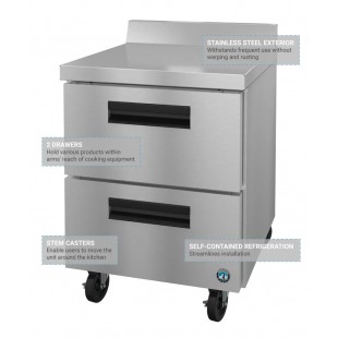 Hoshizaki WR27A-D2 27 Inch Worktop Refrigerator 7.21 cu ft 1 Section Drawers Stainless Steel Hoshizaki WR27A-D2 27 Inch Worktop Refrigerator 7.21 cu ft 1 Section Drawers Stainless Steel