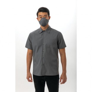 Chef Works XFC02BGY0 Safety Mask Reversible Contoured Design Black Denim Gingham Chef Works XFC02BGY0 Safety Mask Reversible Contoured Design Black Denim Gingham