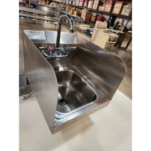 Krowne HS-30-LF 12-1/2 Inch Wall Mount Hand Sink with Side Splashes Stainless Steel