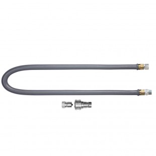 Dormont W100BP2Q48 1 Inch Diameter 48 Inch Long Water Connector Hose with Brass Fittings Stainless Steel Braided Gray