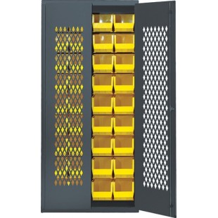 Quantum MESH-250CL 36 Inch Specialty Bin Cabinet Heavy-duty with Mesh Door