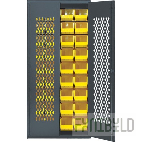 Quantum MESH-250CL 36 Inch Specialty Bin Cabinet Heavy-duty with Mesh Door