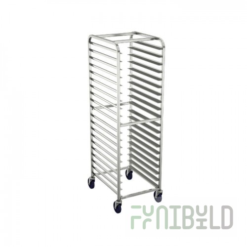 Winholt AL-1820B-2LC 26 Inch Mobile Pan Rack Full Height Aluminum with Slides