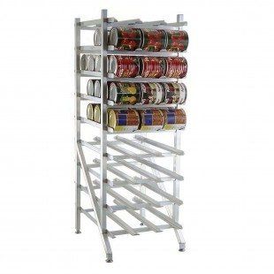 Lakeside 331 35 Inch Can Storage Rack Stationary Aluminum with Gravity Feed Lakeside 331 35 Inch Can Storage Rack Stationary Aluminum with Gravity Feed