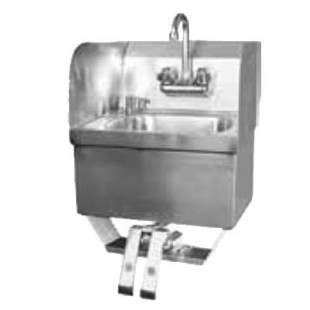 GSW USA HS-1615KS-HF 15 Inch Hand Sink with Hands Free Sensor Faucet and Splash Guards