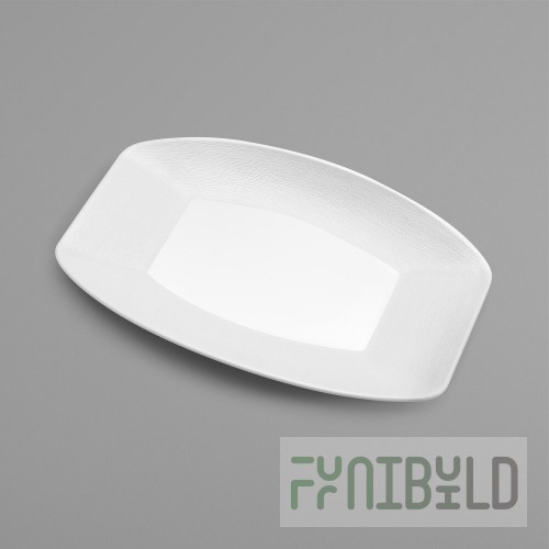 Steelite DFTRC149LA020 14 Inch Melamine Tray Luna White Rectangular