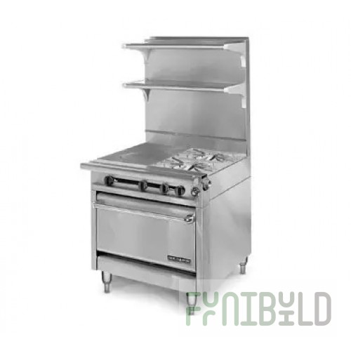 American Range HD34-23VG-1HT-1C_LP 34 Inch Gas Heavy Duty Range with 23 Inch Griddle 120000 BTU