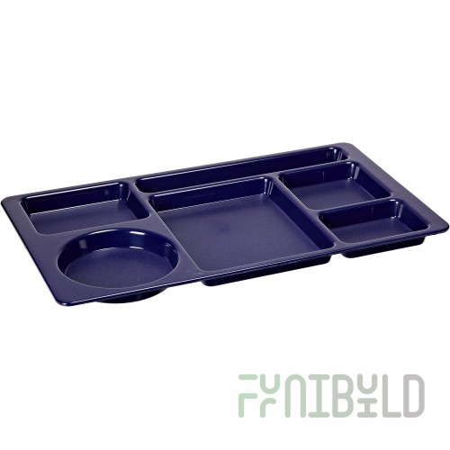 Carlisle 61514 15 Inch Tray Blue ABS with 6 Compartments Omni-directional