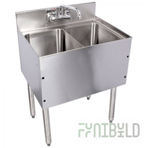 Glastender C-DSB-48 48 Inch Underbar Sink Unit Stainless Steel with Drainboards