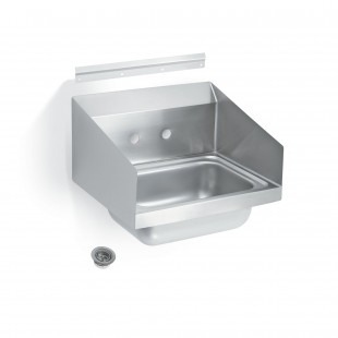 Vollrath 1410-0 17 Inch Hand Sink Wall-mounted Stainless Steel with Splash Guard