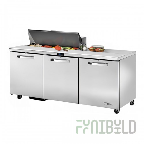 True Refrigeration TSSU-72-10-HC~SPEC3 72 Inch Sandwich Salad Unit 3 Section with Stainless Steel