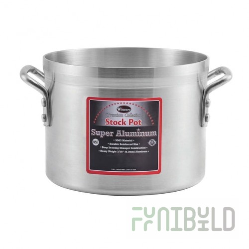 Winco AXSI-10 10 Quart Induction Stock Pot Without Cover Aluminum