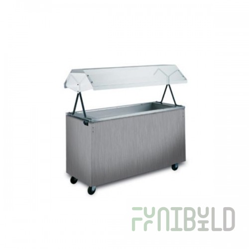 Vollrath 39734A 46 Inch Stainless Steel Cold Food Station Non-refrigerated with 3 Pan