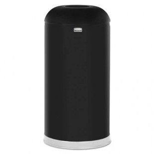 Rubbermaid Commercial Products FGR32EGLBK 15 Inch Diameter Steel Waste Receptacle Black