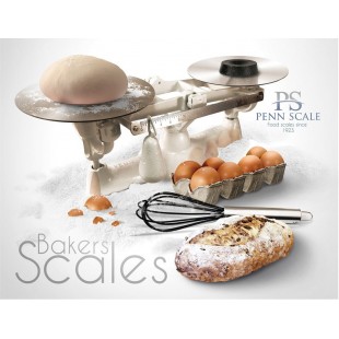 Penn Scale 1401 SSS 9 Inch Diameter Bakers Scale with Counter-weight and Scoop
