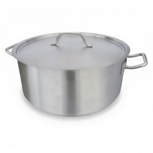 Cooktek 105218 24 Quarts Brazier with Cover Stainless Steel and Aluminum Core