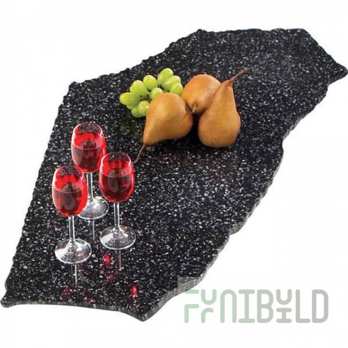 Cal Mil 129-31 30 Inch Simulated Stone Serving Board Black Ice