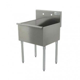 Advance Tabco 6-1-24D 24 Inch Square Corner Scullery Sink Stainless Steel with backsplash Advance Tabco 6-1-24D 24 Inch Square Corner Scullery Sink Stainless Steel with backsplash