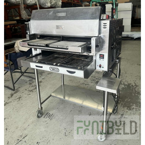 Nieco LLC JF64-2-G 42 Inch Gas Conveyor Broiler with Bun Grill 75000 BTU
