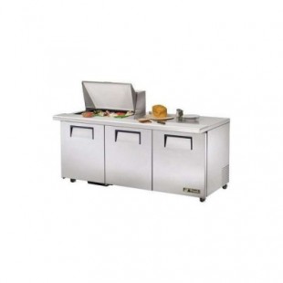 True Refrigeration TSSU-72-12M-B-ADA-HC~SPEC3 72 Inch Stainless Steel Refrigerated Counter 3 Section with Descriptors True Refrigeration TSSU-72-12M-B-ADA-HC~SPEC3 72 Inch Stainless Steel Refrigerated Counter 3 Section with Descriptors