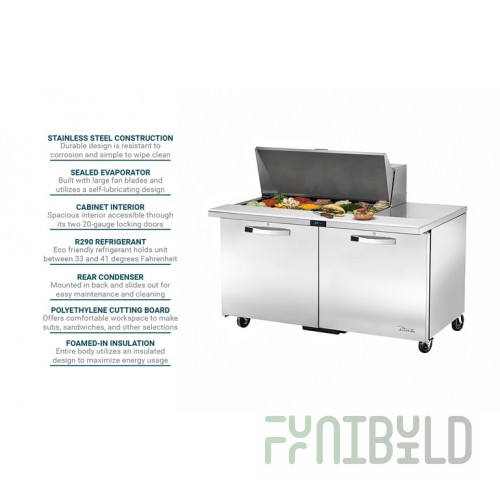 True Refrigeration TSSU-60-18M-B-HC~SPEC3 60 Inch Mega Top Sandwich and Salad Unit