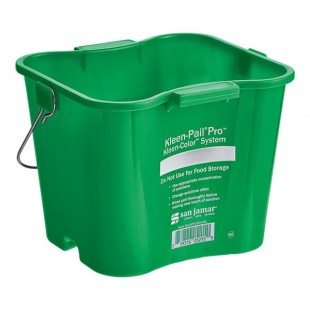 San Jamar KP196KCGN 6 Quart Ergonomic Handle Green Plastic Bucket with Bail Handle San Jamar KP196KCGN 6 Quart Ergonomic Handle Green Plastic Bucket with Bail Handle