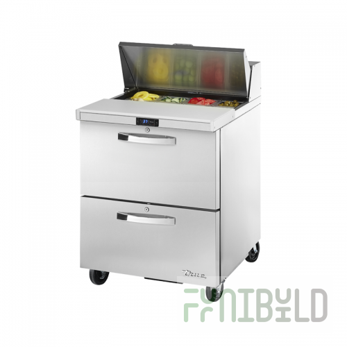 True Refrigeration TSSU-27-08D-2-HC~SPEC3 28 Inch Sandwich Salad Unit with Insulated Cover and Drawers