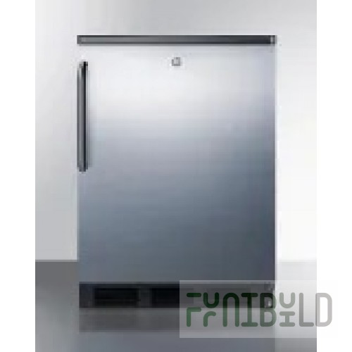 Summit FF7LBLKBISSTB 24 Inch Undercounter Refrigerator 5.5 cu ft Built-in and Freestanding