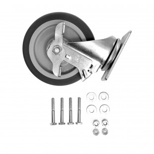 Carlisle IT410CSB00 5 Inch Swivel Caster with Brake Gray Polyurethane