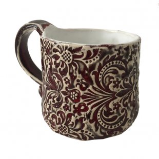 Mug, burgundy painting