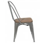 Chair Tolix Wood Silver Matte