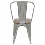 Chair Tolix Wood Silver Matte