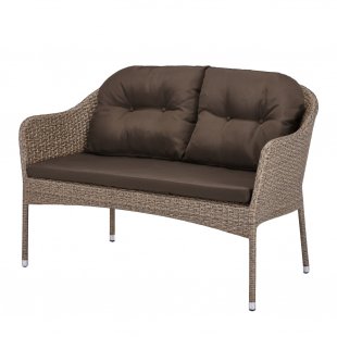 Glassan artificial rattan wicker sofa, light brown